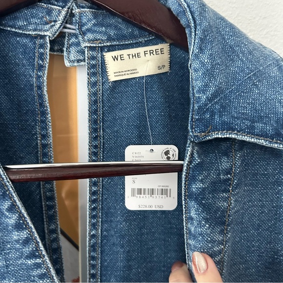 NWT Free People Lantana Cropped Denim Coverall Jumpsuit - Picture 6 of 7